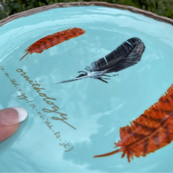 Blue ceramic bird plates set of two new - Picture 4 of 5